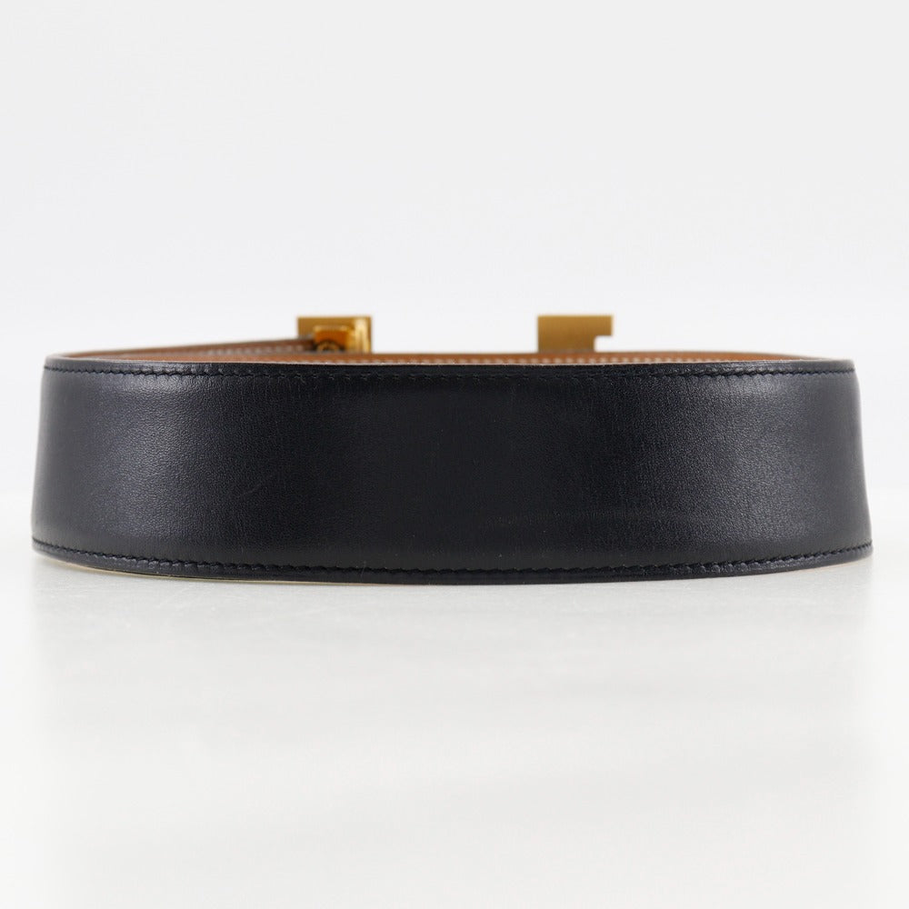 HERMES belt Calfskin black H belt unisex(Unisex) 72 Used