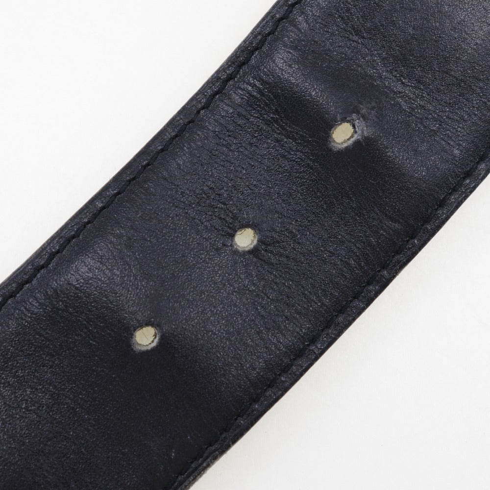 HERMES belt Calfskin black H belt unisex(Unisex) 72 Used