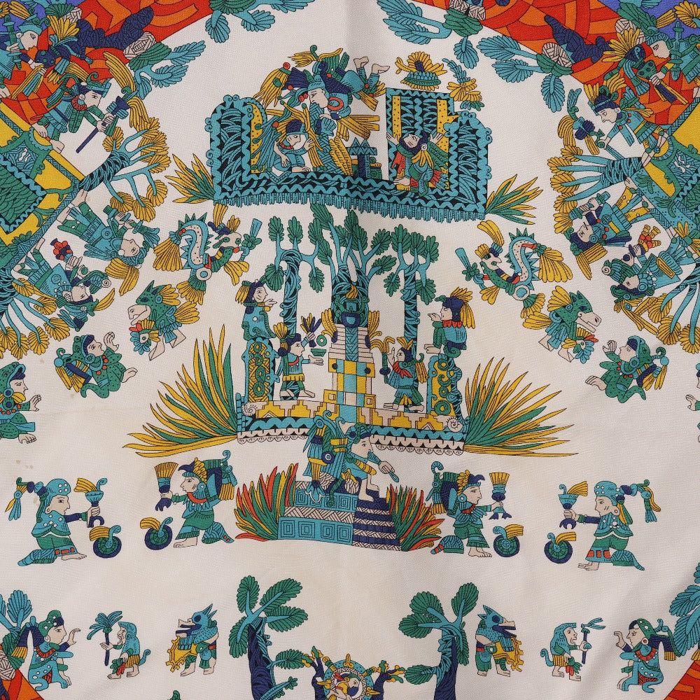 HERMES scarf silk Blue ASTRES et SOLEILS Celestial bodies and the sun Carre90 Women Used