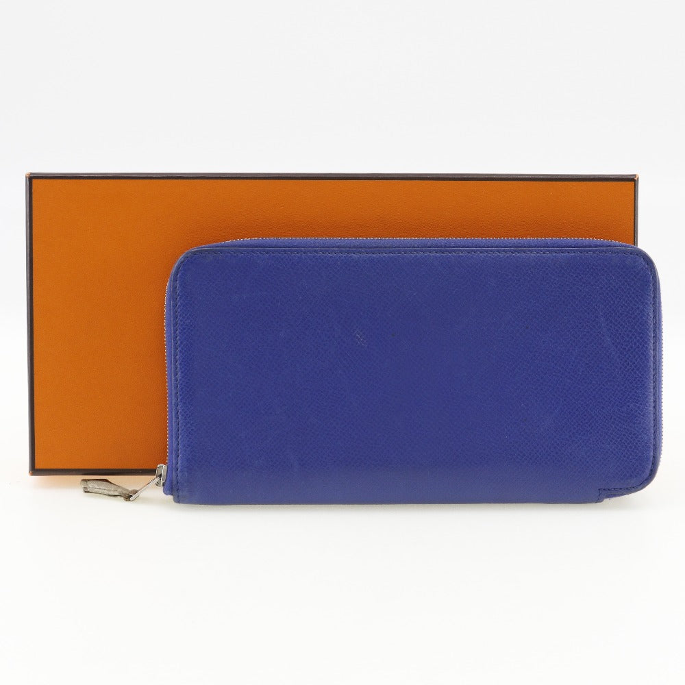 HERMES Long Wallet Purse Epsom Blue Azap long silk in Women Used