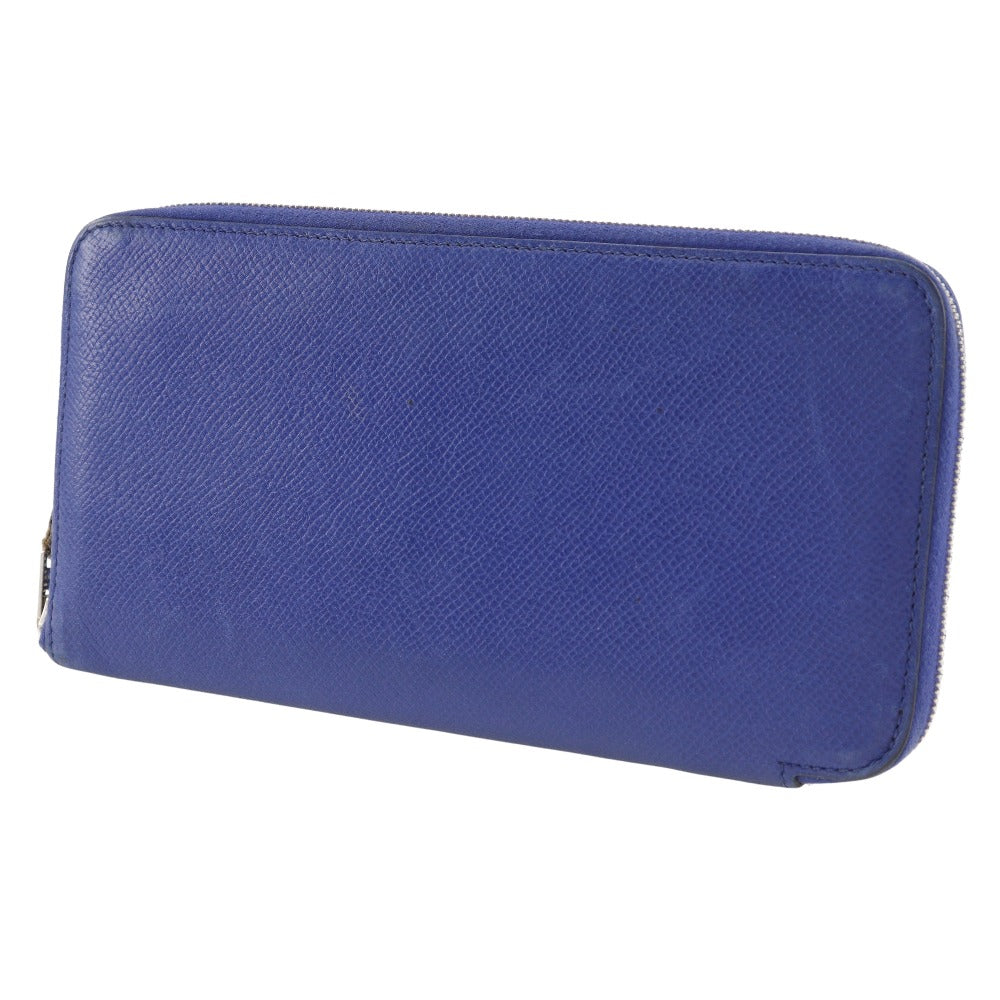 HERMES Long Wallet Purse Epsom Blue Azap long silk in Women Used