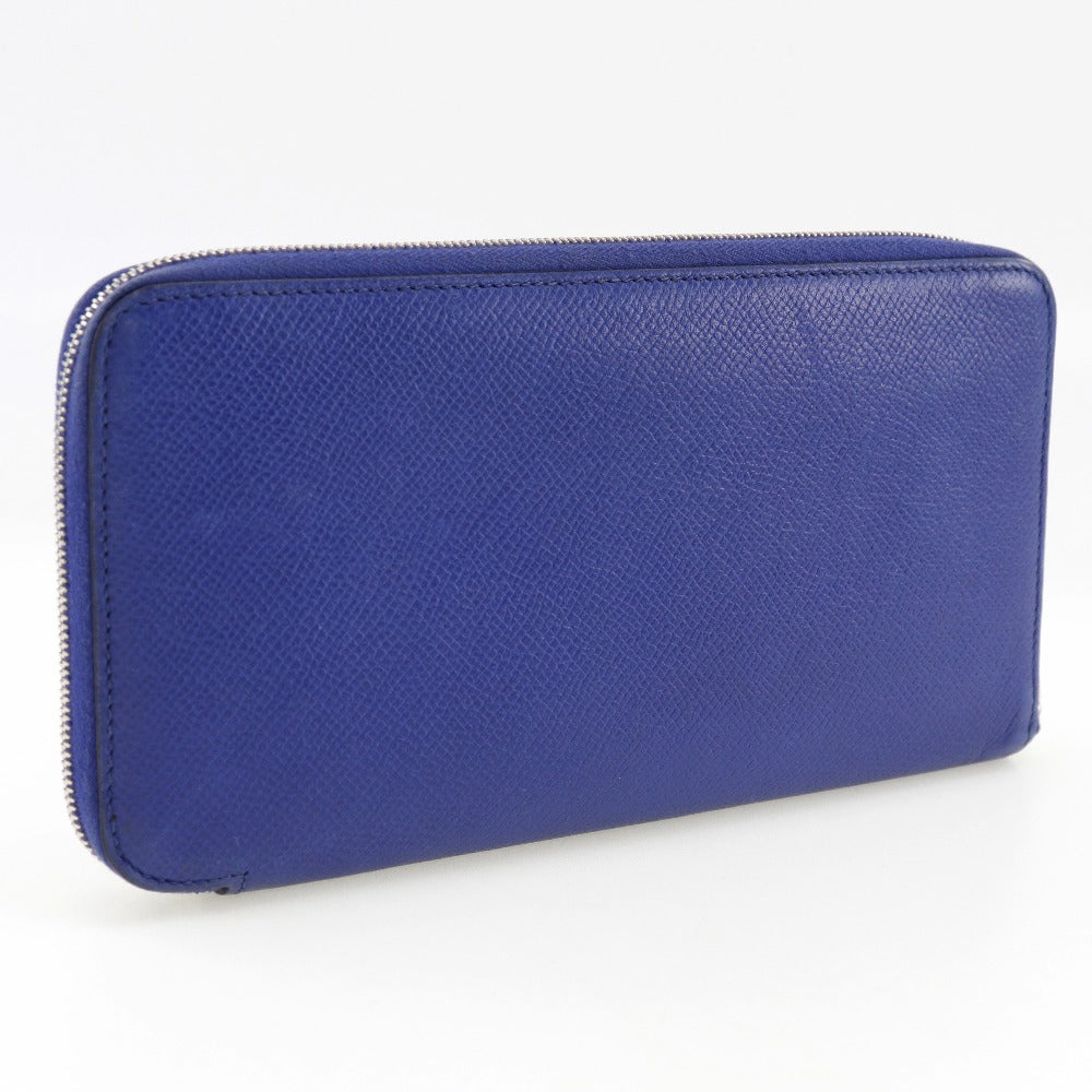 HERMES Long Wallet Purse Epsom Blue Azap long silk in Women Used