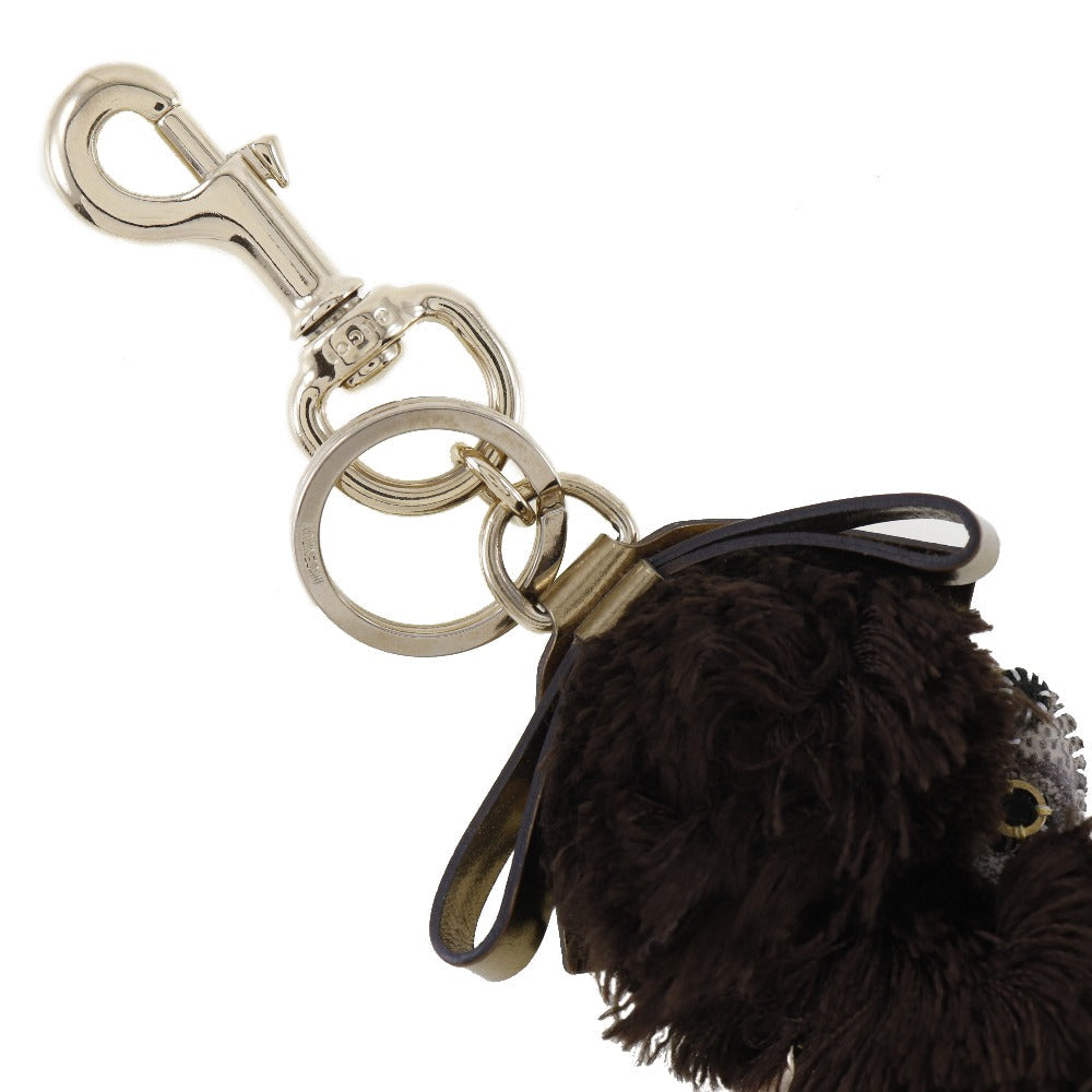 GUCCI key ring GG Supreme Canvas Brown Guccioli Bag charm poodle Women Used