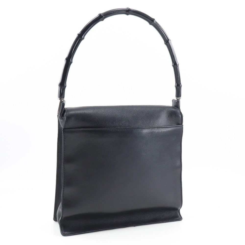 GUCCI Shoulder Bag 001 3243 200047 Calfskin black Bamboo Women Used