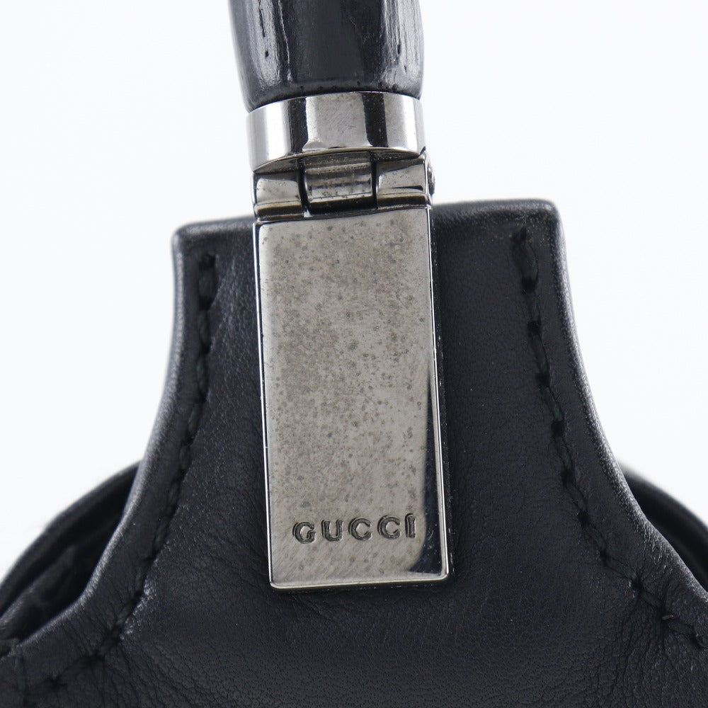 GUCCI Shoulder Bag 001 3243 200047 Calfskin black Bamboo Women Used