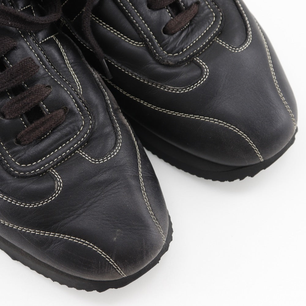 HERMES sneakers leather black quick mens 41 Used