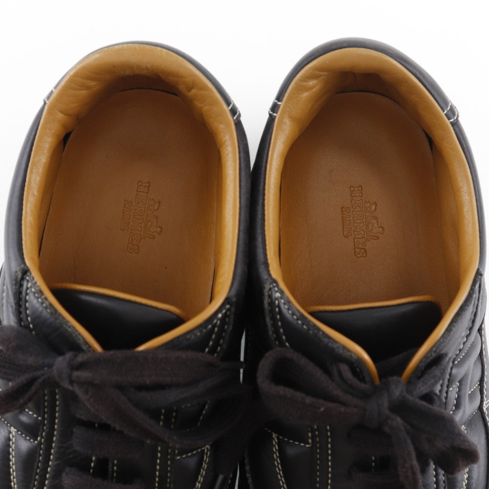 HERMES sneakers leather black quick mens 41 Used