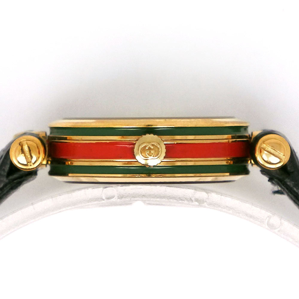 GUCCI Watches Quartz Plated Gold , Leather beige Sherry Ivory dial