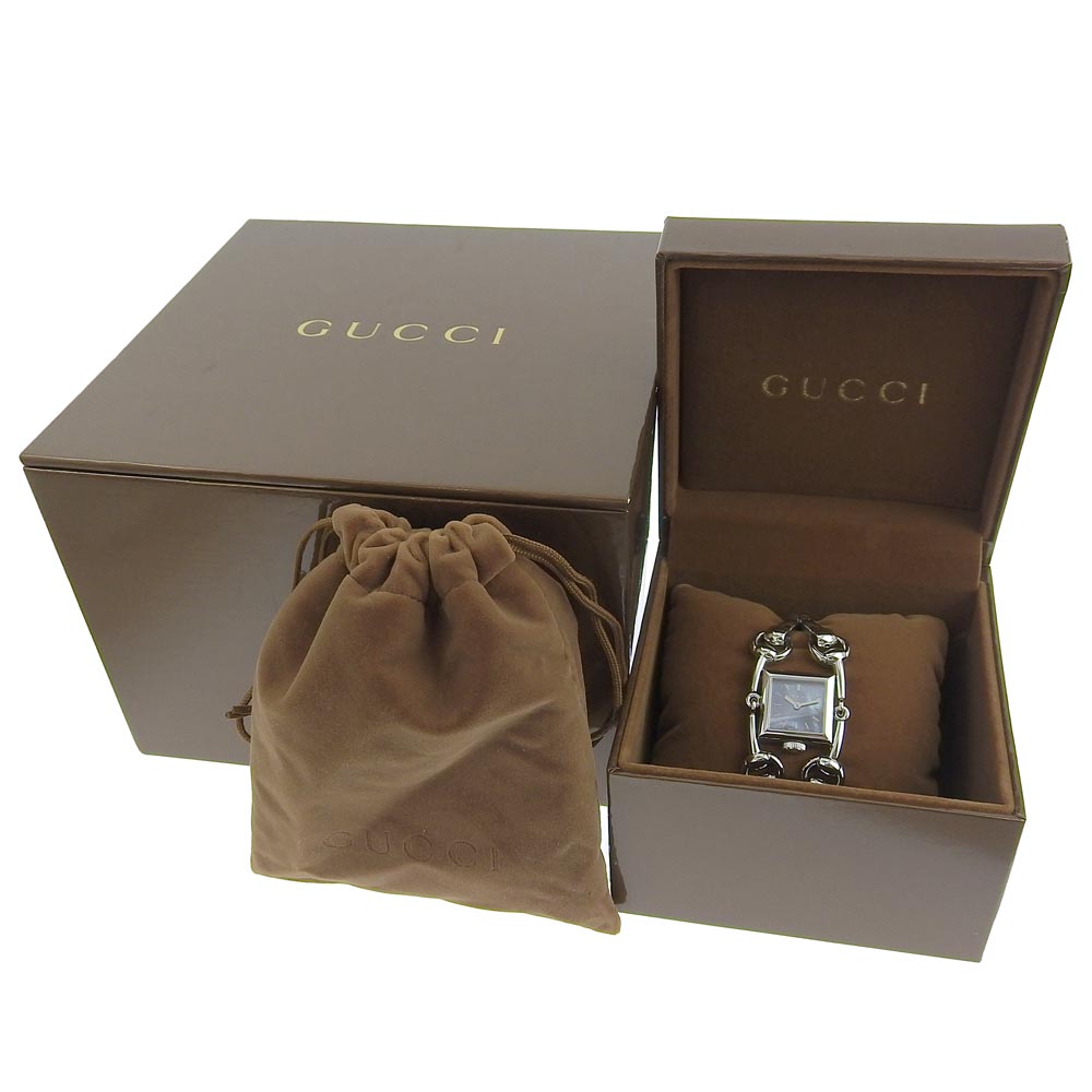 GUCCI Watches Quartz 116.5 Stainless Steel Silver Signoria Blue shell dial Women Used