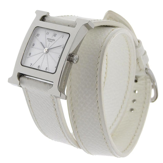 HERMES Watches Quartz HH1.210 Stainless Steel , Leather white H watch White dial
