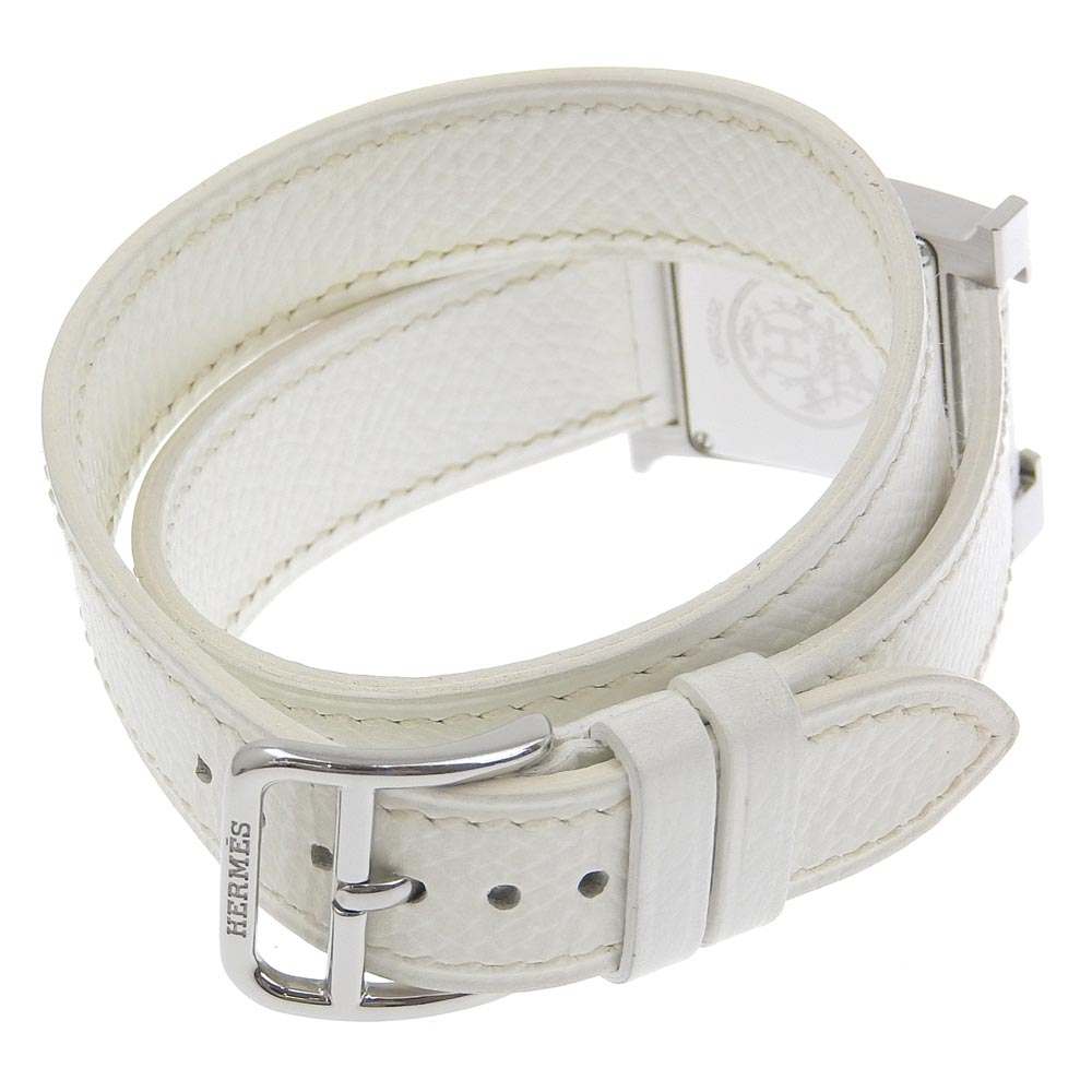 HERMES Watches Quartz HH1.210 Stainless Steel , Leather white H watch White dial