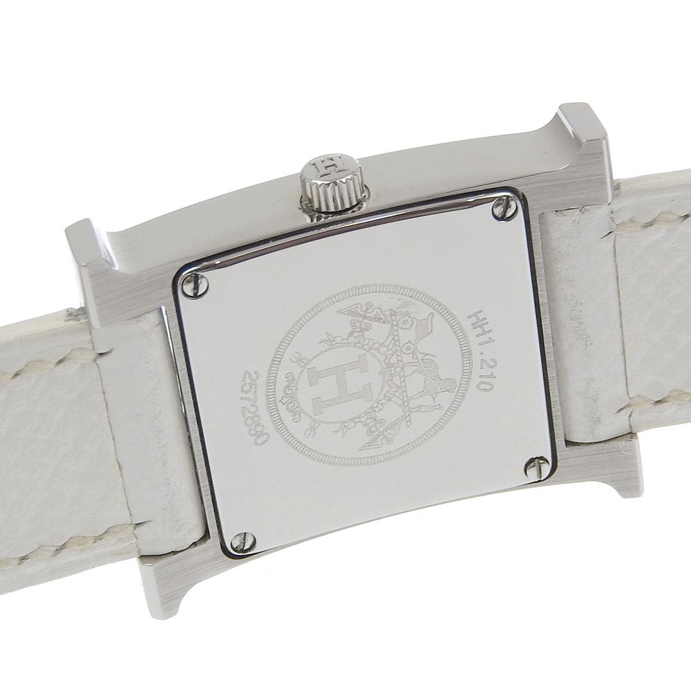 HERMES Watches Quartz HH1.210 Stainless Steel , Leather white H watch White dial