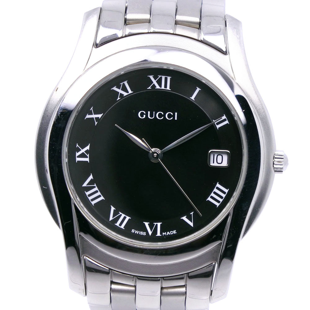 GUCCI Watches Quartz 5500M Stainless Steel Silver black dial