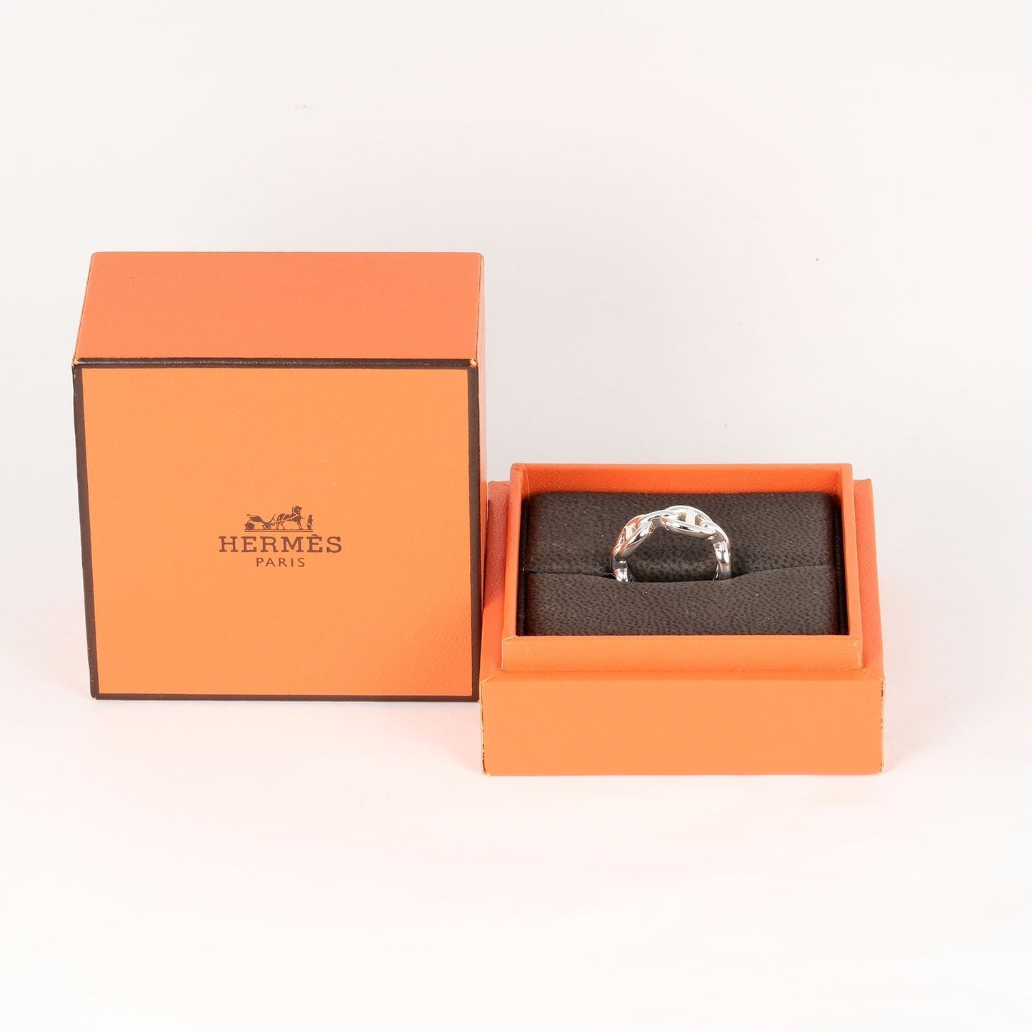 HERMES Ring Silver925 Silver Chene Dunkle Enchaine Women 47 Used