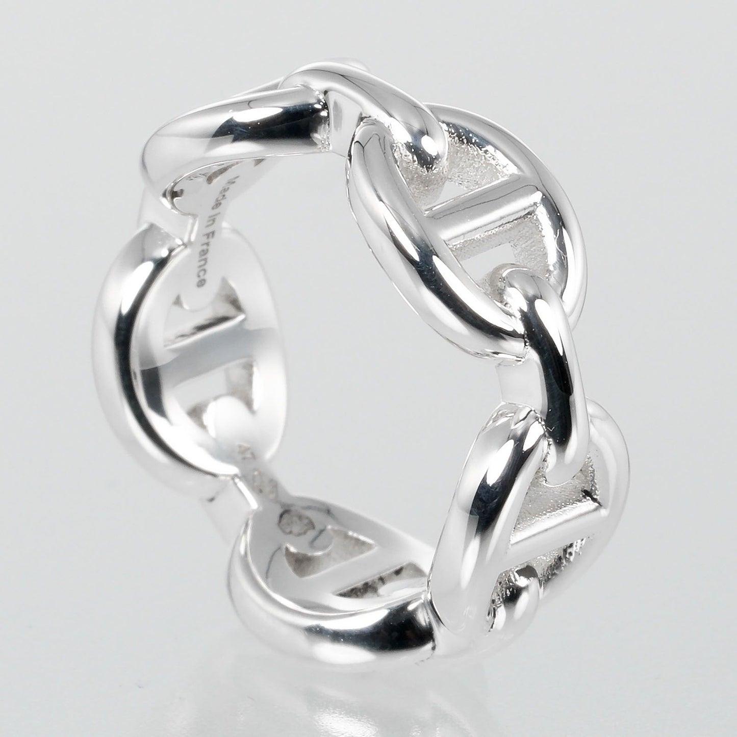 HERMES Ring Silver925 Silver Chene Dunkle Enchaine Women 47 Used
