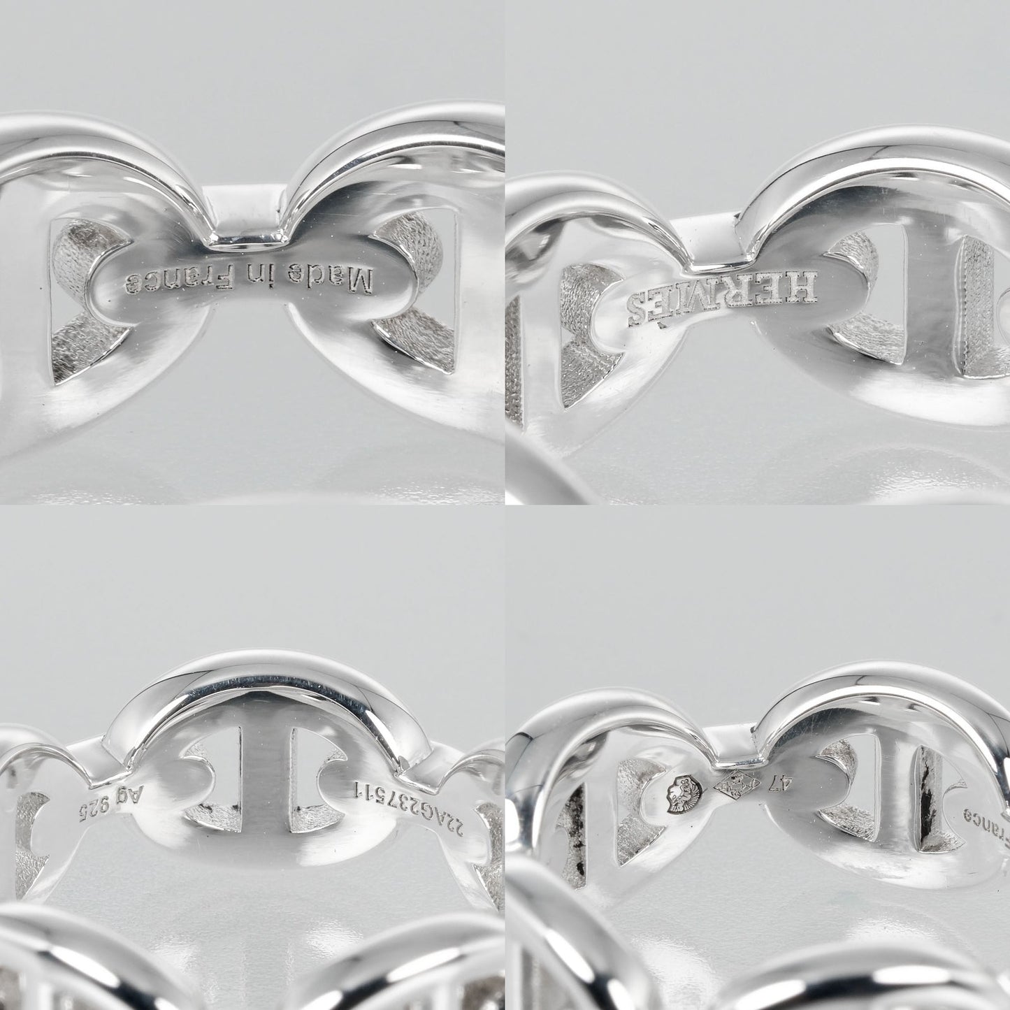 HERMES Ring Silver925 Silver Chene Dunkle Enchaine Women 47 Used