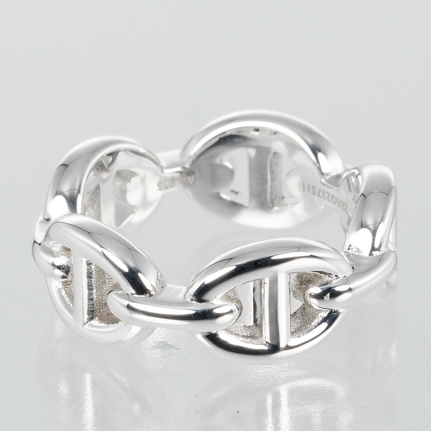 HERMES Ring Silver925 Silver Chene Dunkle Enchaine Women 47 Used