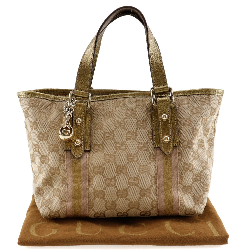 GUCCI Handbag 139261 GG canvas, leather Brown Women Used