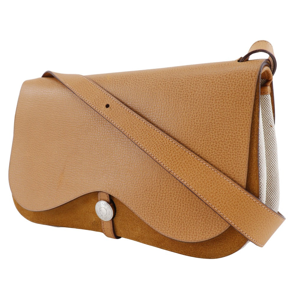 HERMES Shoulder Bag Toile H, Vache Lige Brown Sac Colorado MM Women Used