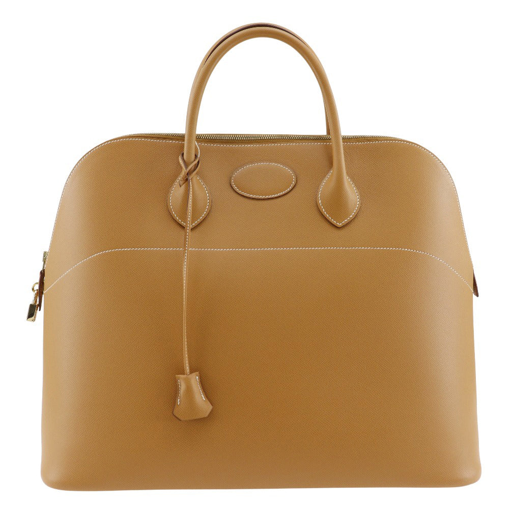 HERMES Boston Duffel bag Ardenne Camel/Gold Metal Bored 45 unisex(Unisex) Used