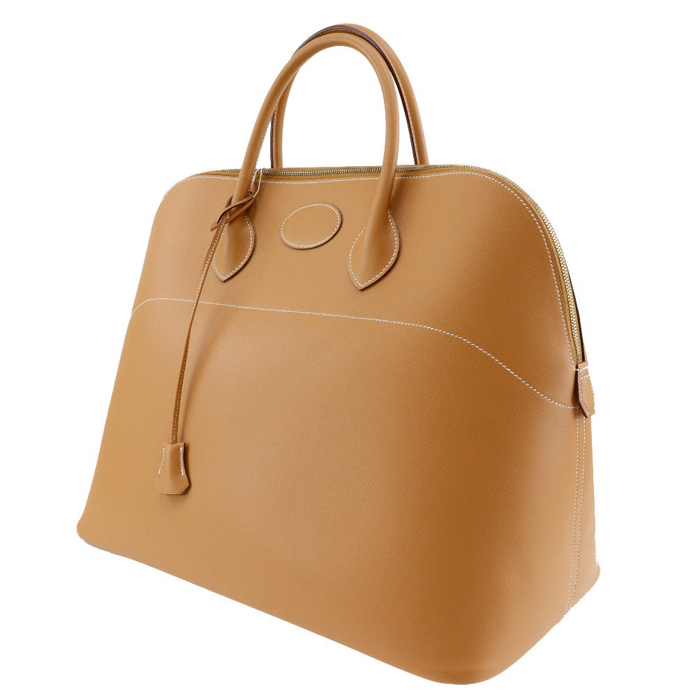 HERMES Boston Duffel bag Ardenne Camel/Gold Metal Bored 45 unisex(Unisex) Used