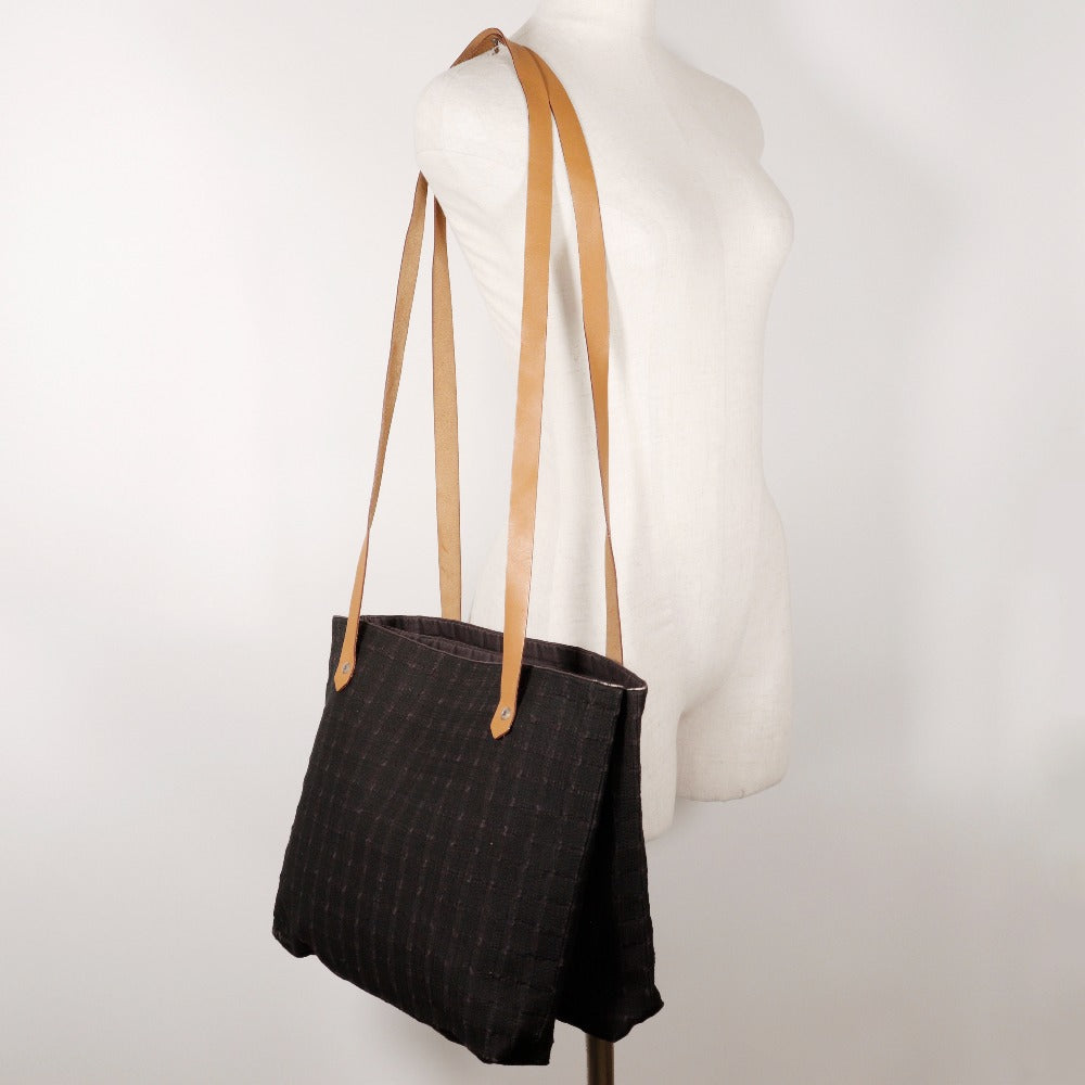 HERMES Shoulder Bag canvas black Amedaba Cava de Poche Women Used