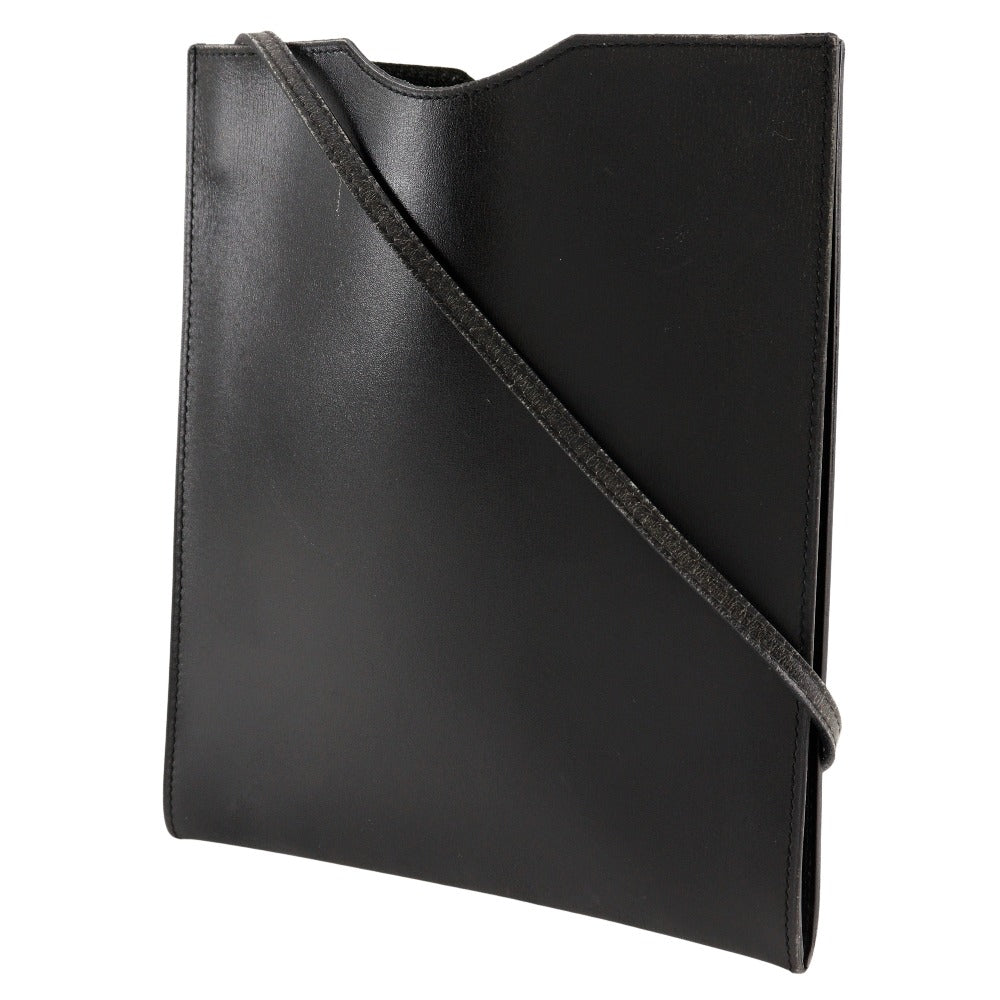 HERMES Shoulder Bag Calfskin black Pochette Omenitu unisex(Unisex) Used