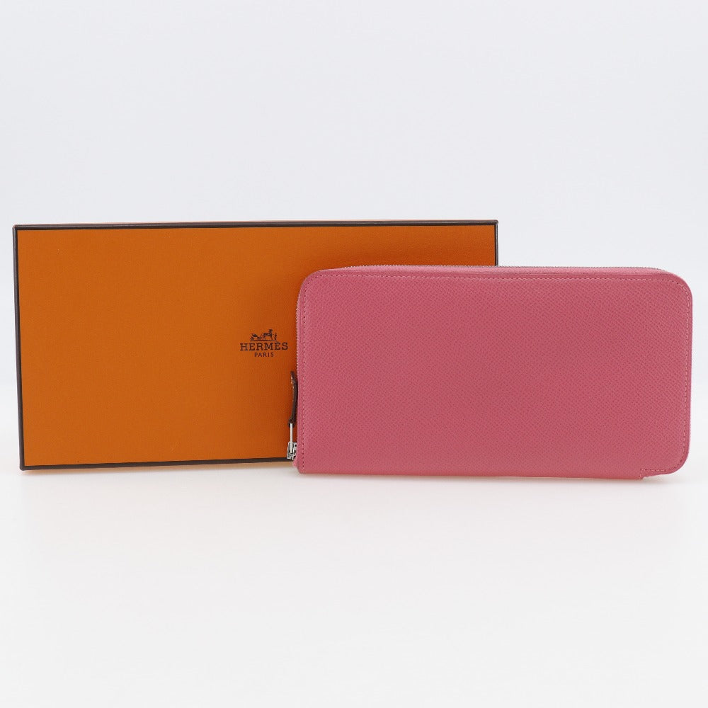 HERMES Long Wallet Purse Epsom pink Azap Long Silk Inn Women Used
