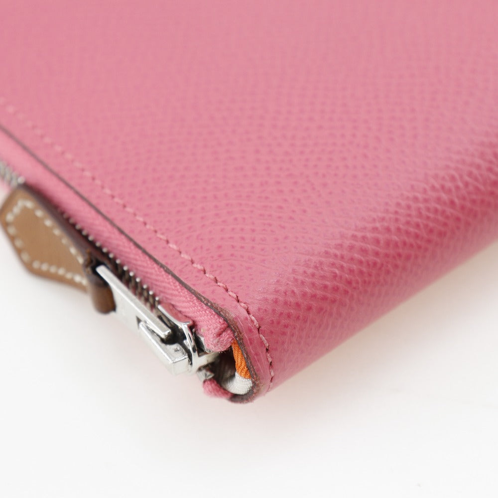 HERMES Long Wallet Purse Epsom pink Azap Long Silk Inn Women Used