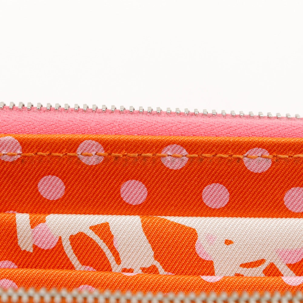 HERMES Long Wallet Purse Epsom pink Azap Long Silk Inn Women Used