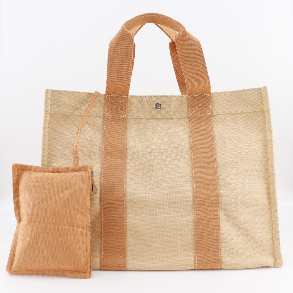 HERMES Tote Bag canvas Orange Bora Bora GM Women Used