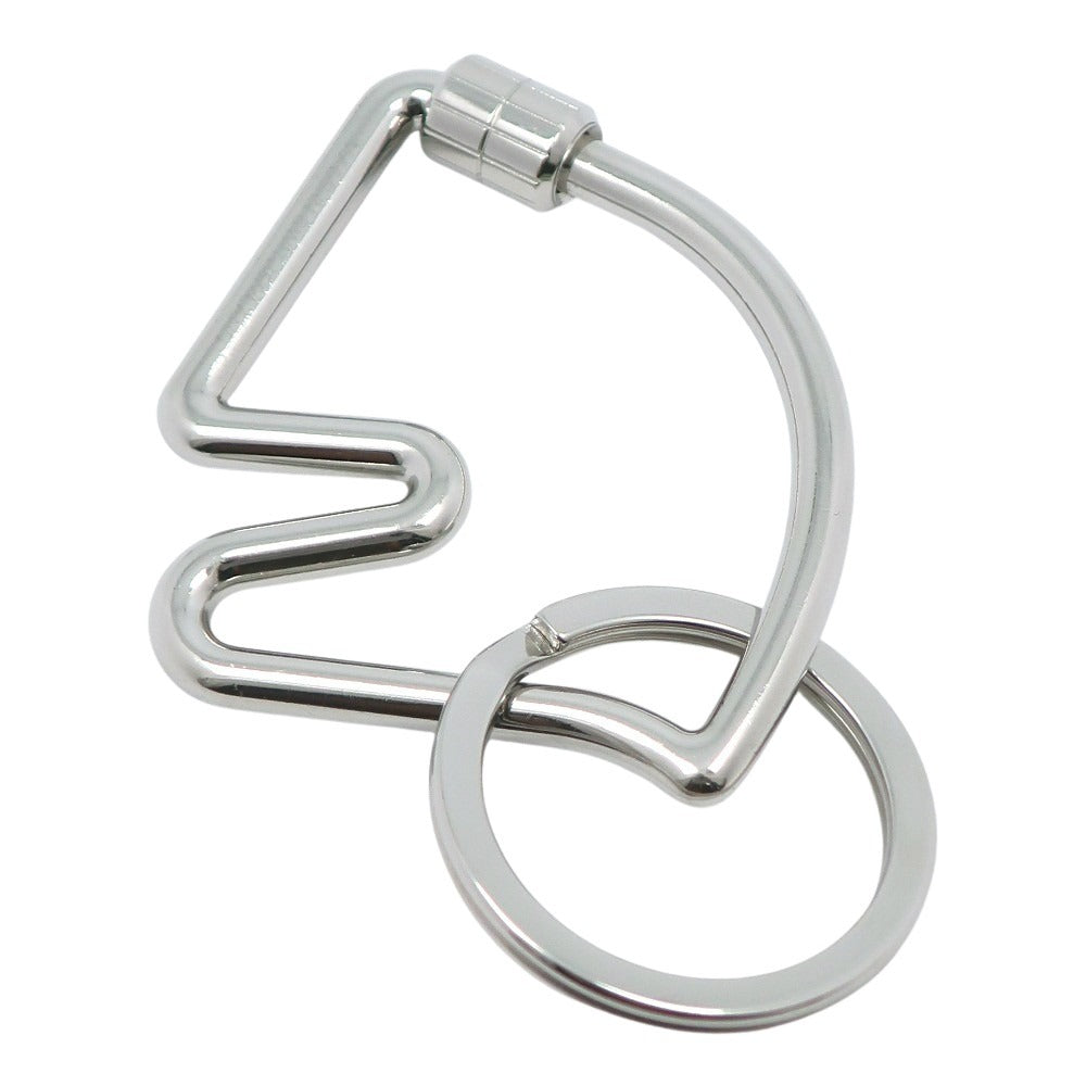 HERMES key ring metallic Silver Key ring Shuval horse