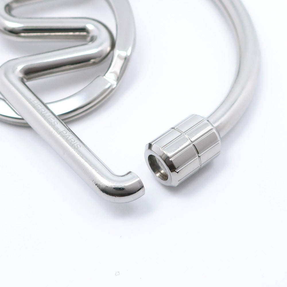 HERMES key ring metallic Silver Key ring Shuval horse