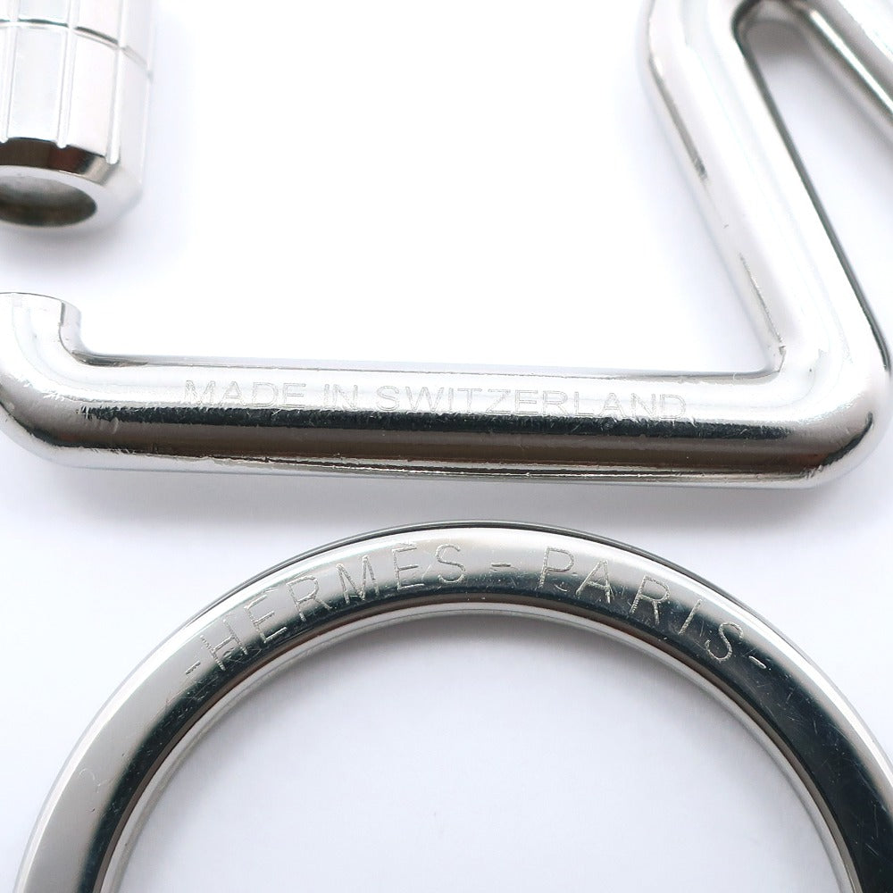 HERMES key ring metallic Silver Key ring Shuval horse