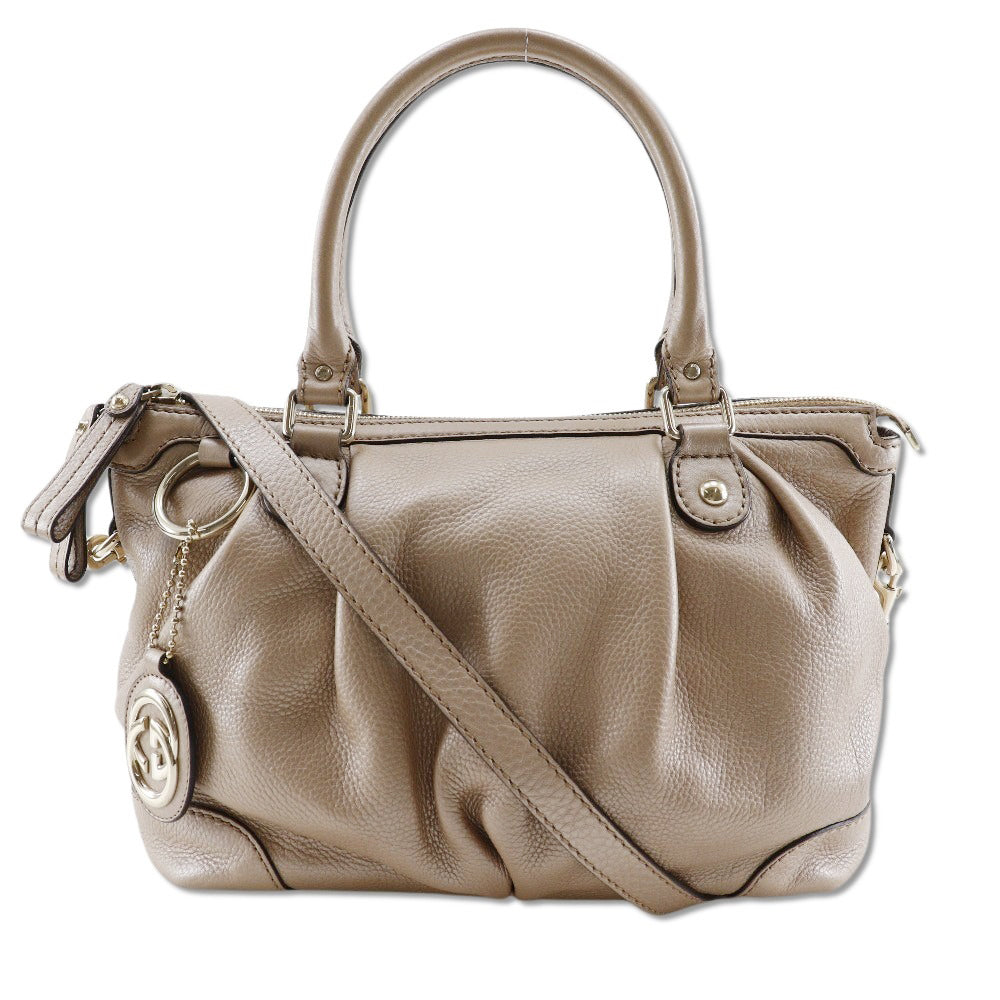 GUCCI Handbag 247902 Calfskin Champagne pink 2WAYShoulder Sukey bag Women Used