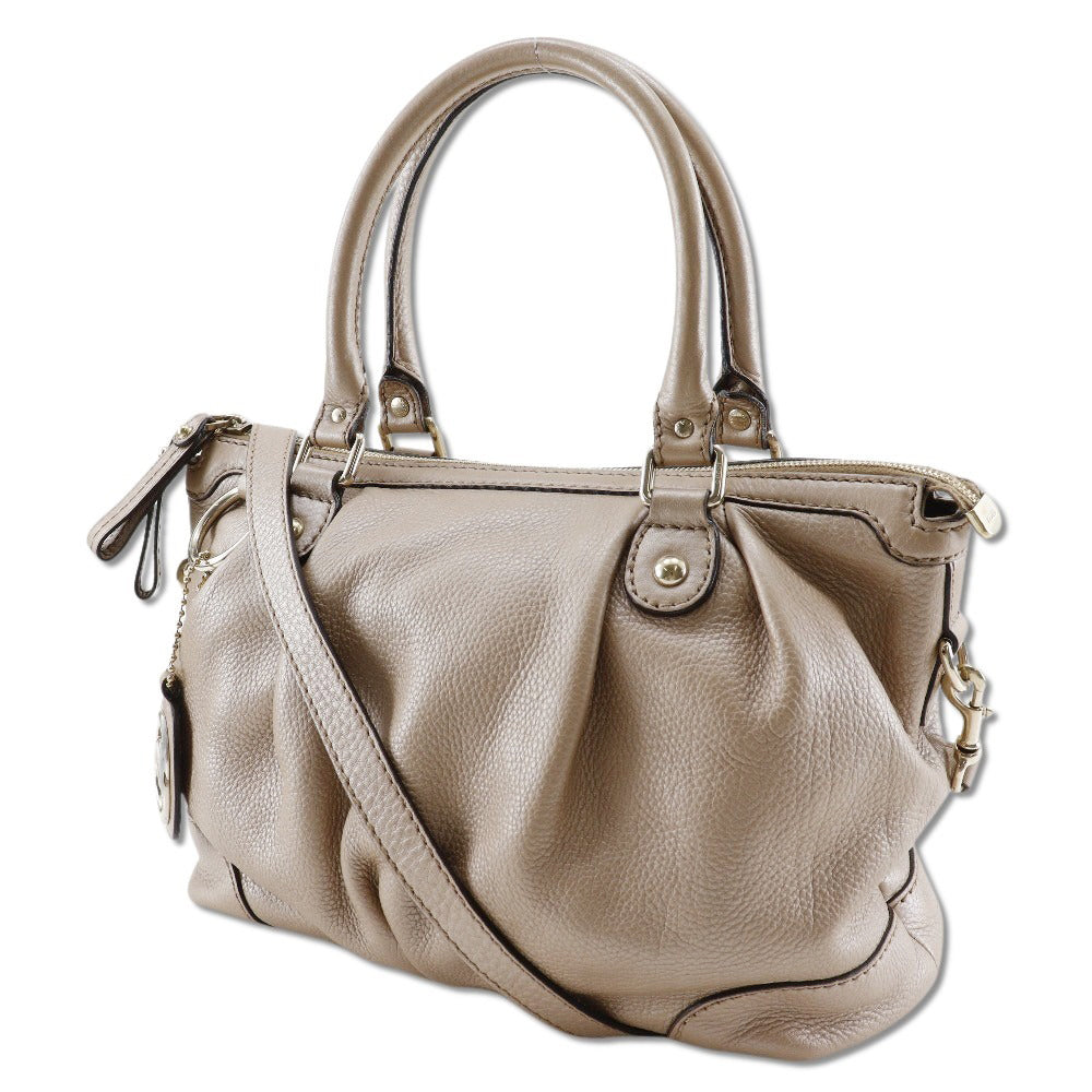 GUCCI Handbag 247902 Calfskin Champagne pink 2WAYShoulder Sukey bag Women Used