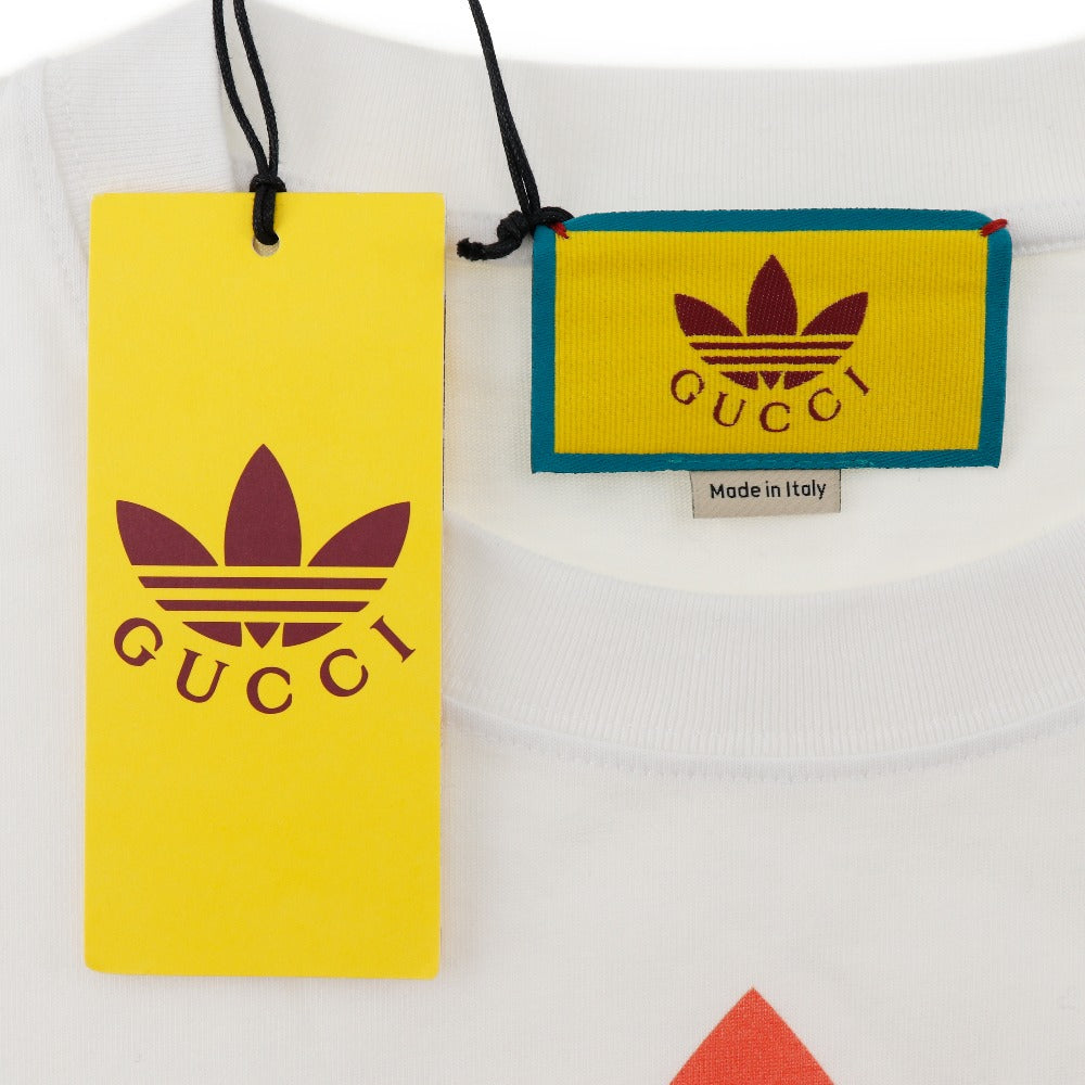 GUCCI Short sleeve T-shirt cotton White adidas collaboration unisex(Unisex) XS Used