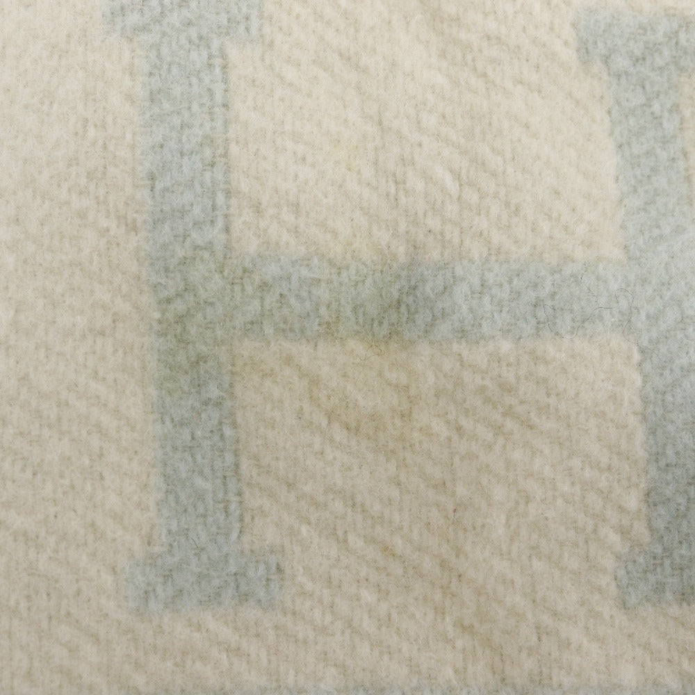 HERMES Other accessories Cashmere, Wool White / light blue Blanket Swaddling Baby Plaid Avalon Kids(Unisex) Used