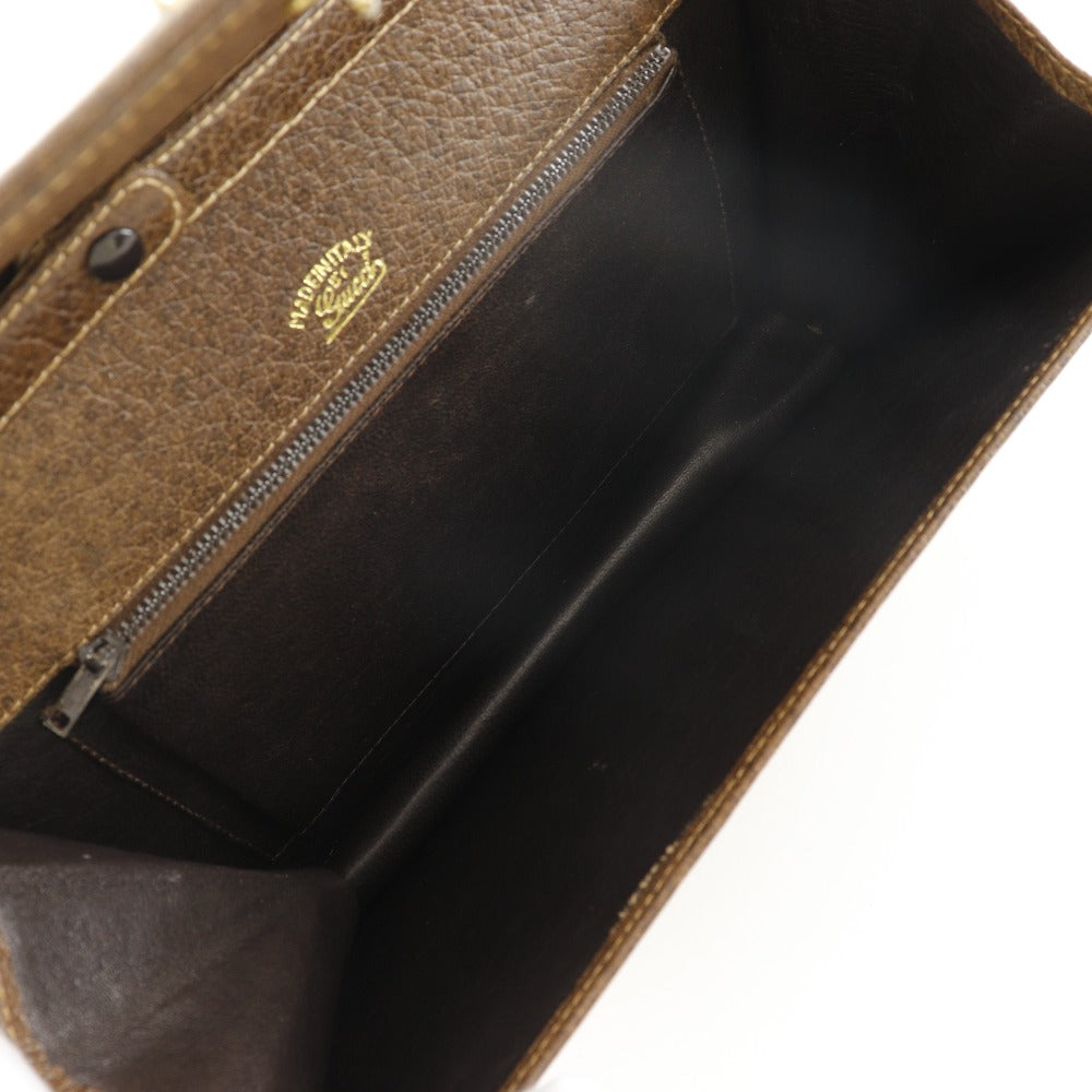 GUCCI Shoulder Bag PVC Brown 2-way clutch Sherry line Old Gucci Women Used