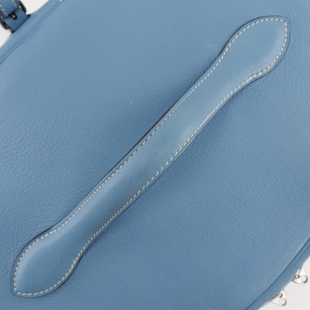 HERMES Handbag Taurillon Clemence Light blue/Silver Metal 2WAYShoulder Vanity Inter City Women Used