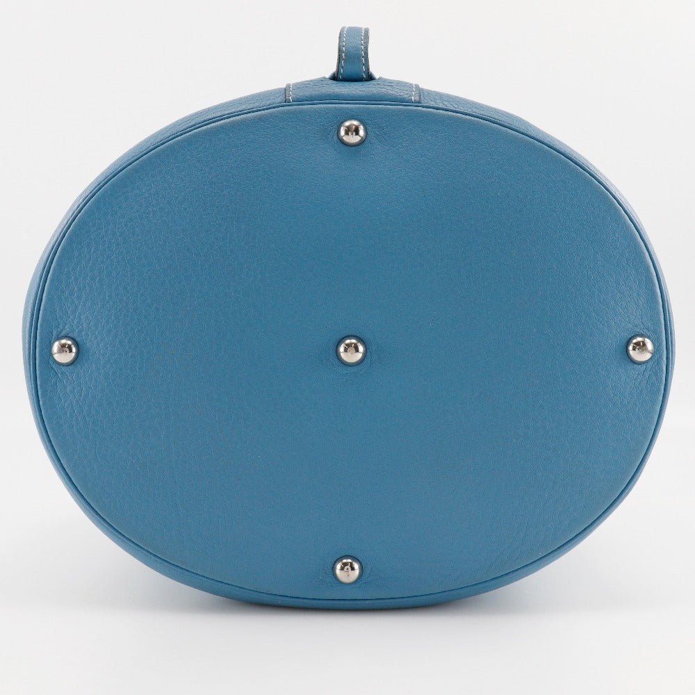 HERMES Handbag Taurillon Clemence Light blue/Silver Metal 2WAYShoulder Vanity Inter City Women Used
