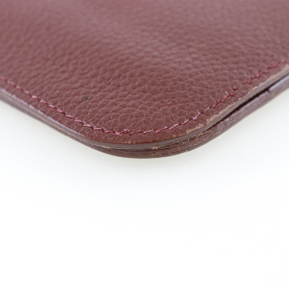 HERMES Long Wallet Purse Taurillon Clemence SilverMetal Dogon GM Women Used