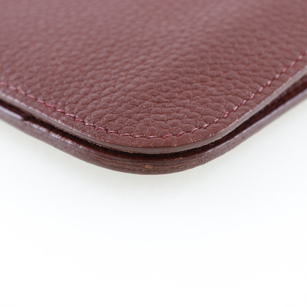 HERMES Long Wallet Purse Taurillon Clemence SilverMetal Dogon GM Women Used