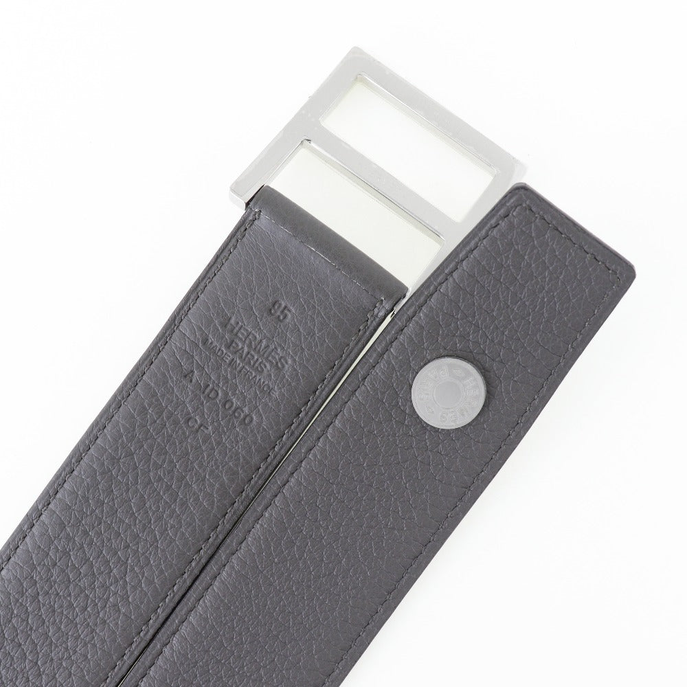 HERMES belt Taurillon Clemence gray Serie mens 95 Used