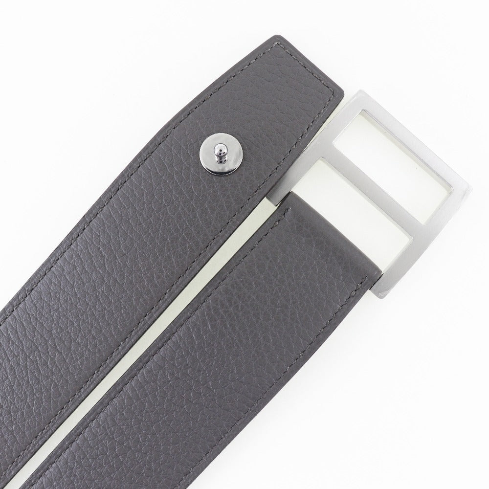 HERMES belt Taurillon Clemence gray Serie mens 95 Used