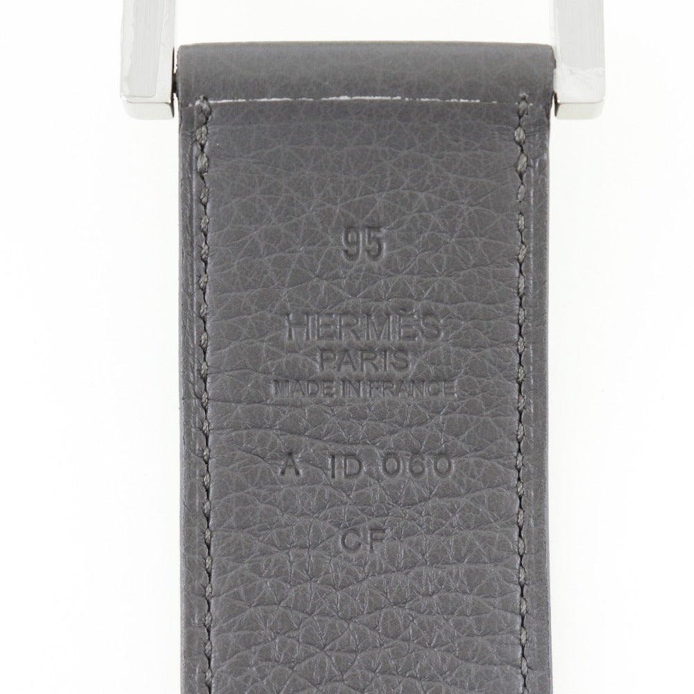 HERMES belt Taurillon Clemence gray Serie mens 95 Used