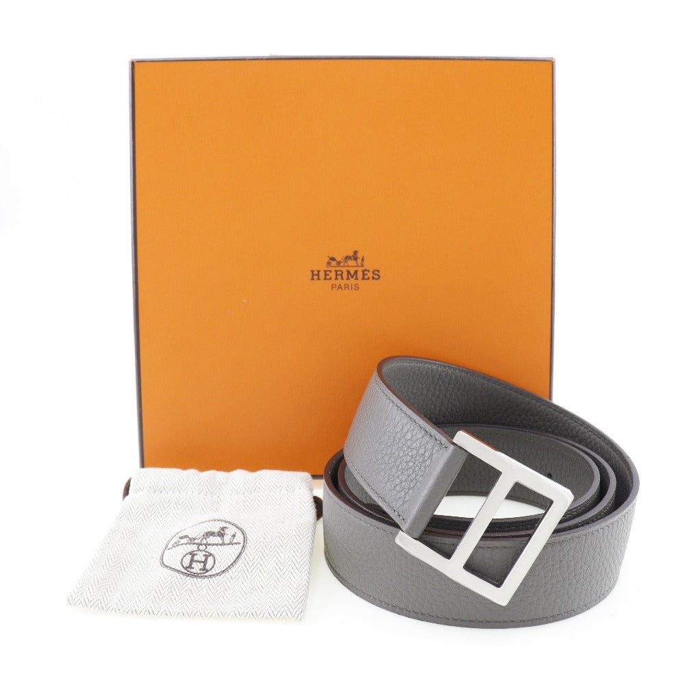 HERMES belt Taurillon Clemence gray Serie mens 95 Used