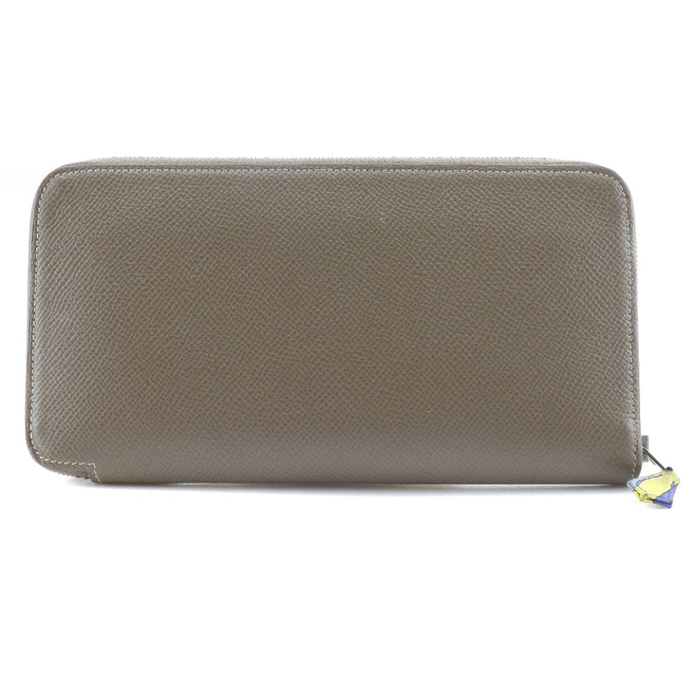 HERMES Long Wallet Purse Epsom Brown Azap Long Silk Inn Women Used
