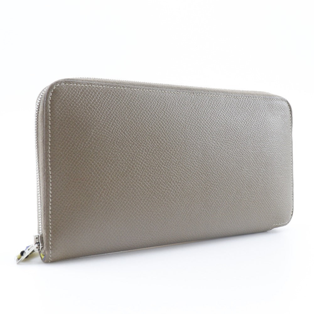 HERMES Long Wallet Purse Epsom Brown Azap Long Silk Inn Women Used