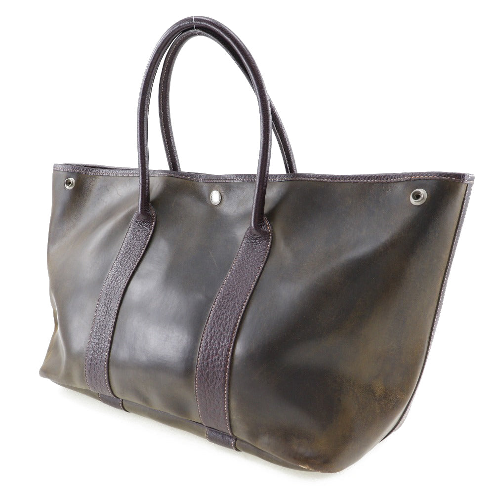 HERMES Tote Bag Amazonia Brown Garden party PM unisex(Unisex) Used